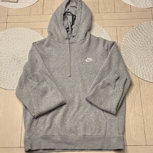 Nike Grey Hooded Sweatshirt with White Swoosh